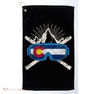 Colorado Skiing Ski Cute Gift Hooded Gift Golf Towel