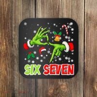 Christmas Six Seven 67 Funny Meme 6 7 Xmas Coaster thumb 0