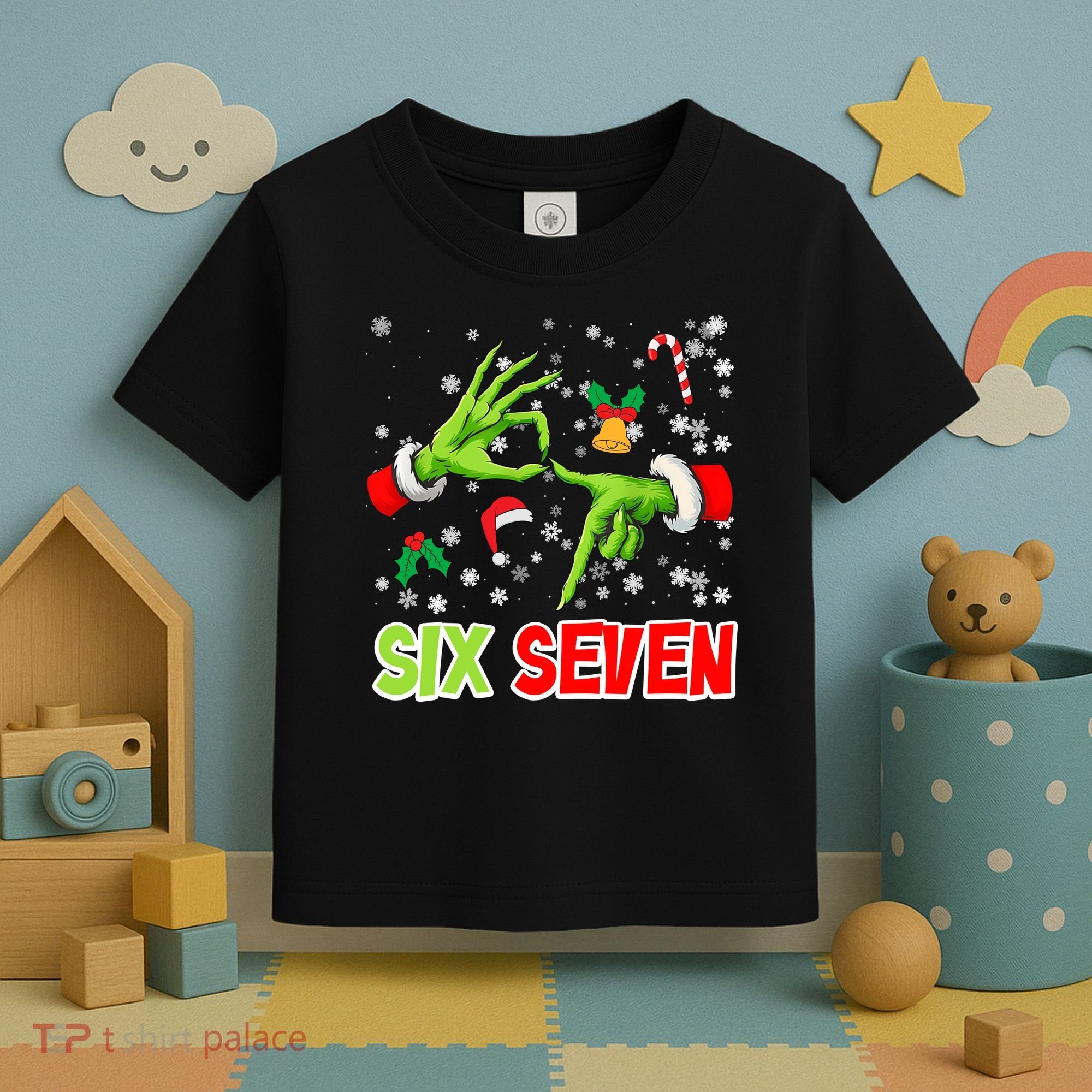 Christmas Six Seven 67 Funny Meme 6 7 Xmas Toddler T-Shirt