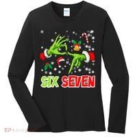 Christmas Six Seven 67 Funny Meme 6 7 Xmas Women's Long Sleeve Shirt thumb 0