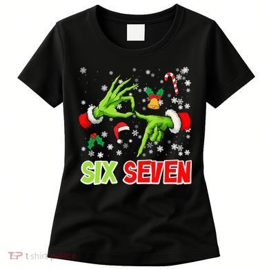 Christmas Six Seven 67 Funny Meme 6 7 Xmas Women's T-Shirt