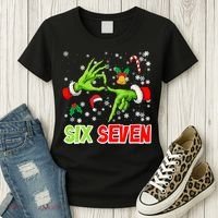Christmas Six Seven 67 Funny Meme 6 7 Xmas Women's T-Shirt thumb 3