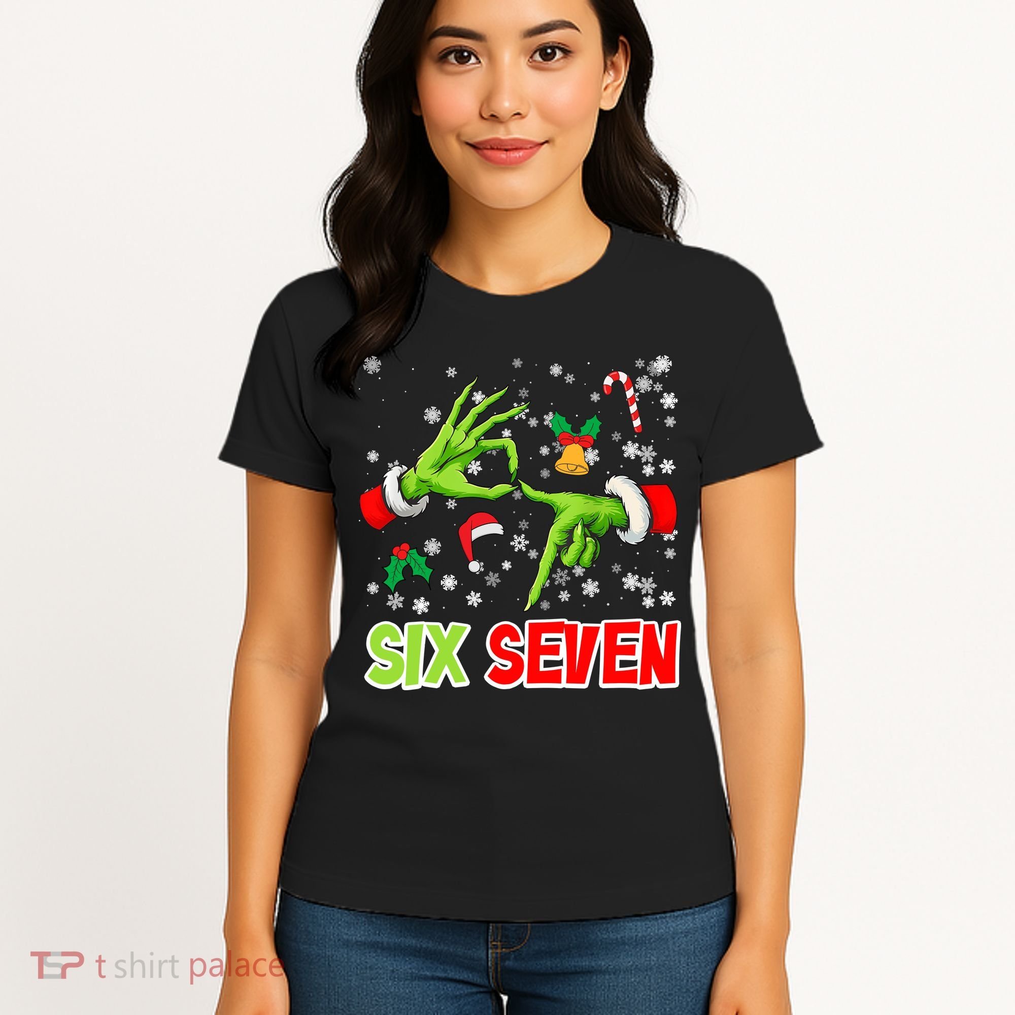 Christmas Six Seven 67 Funny Meme 6 7 Xmas Women's T-Shirt