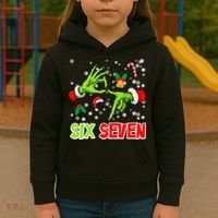 Christmas Six Seven 67 Funny Meme 6 7 Xmas Kids Hoodie thumb 3