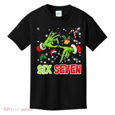 Christmas Six Seven 67 Funny Meme 6 7 Xmas Kids T-Shirt