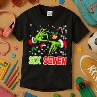 Christmas Six Seven 67 Funny Meme 6 7 Xmas Kids T-Shirt thumb 3