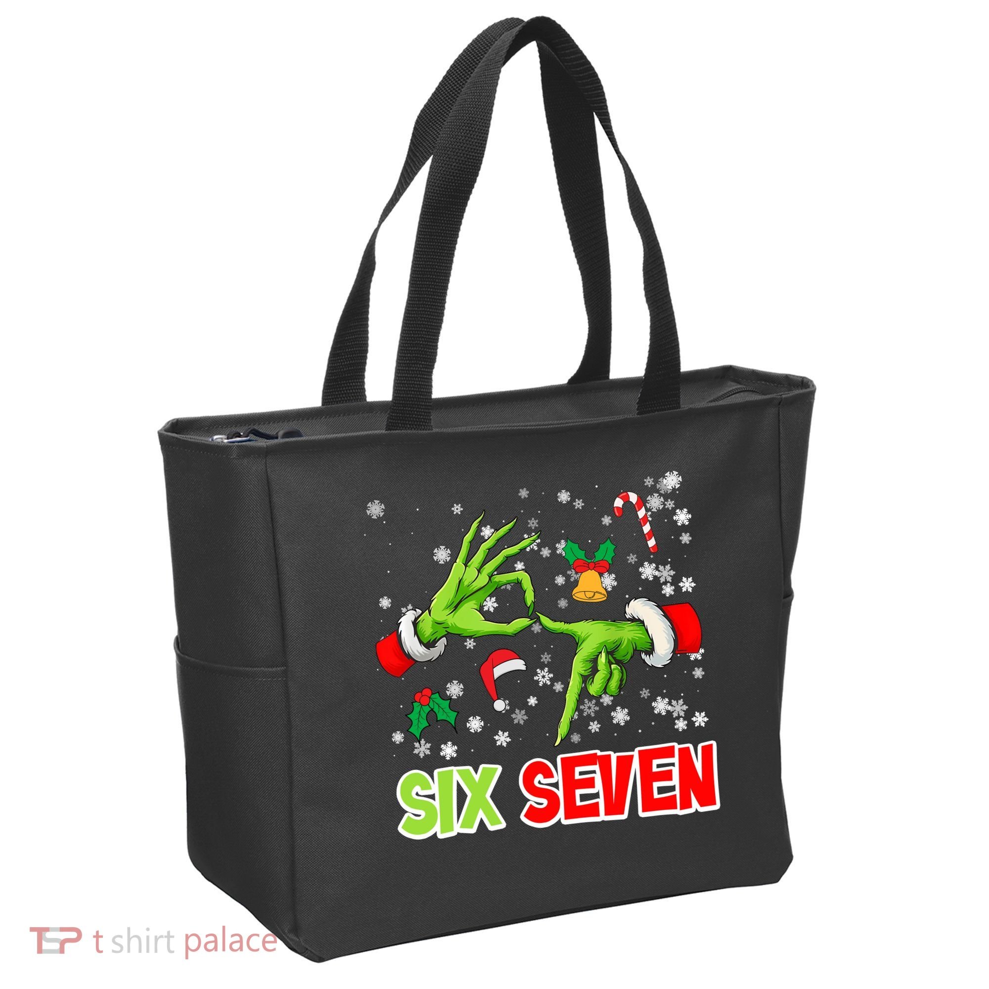 Christmas Six Seven 67 Funny Meme 6 7 Xmas Tote Bag