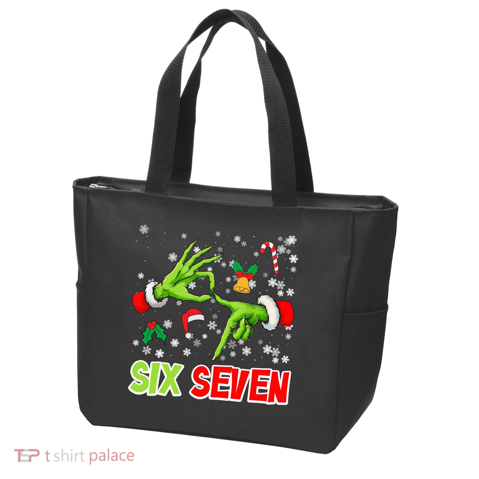 Christmas Six Seven 67 Funny Meme 6 7 Xmas Tote Bag