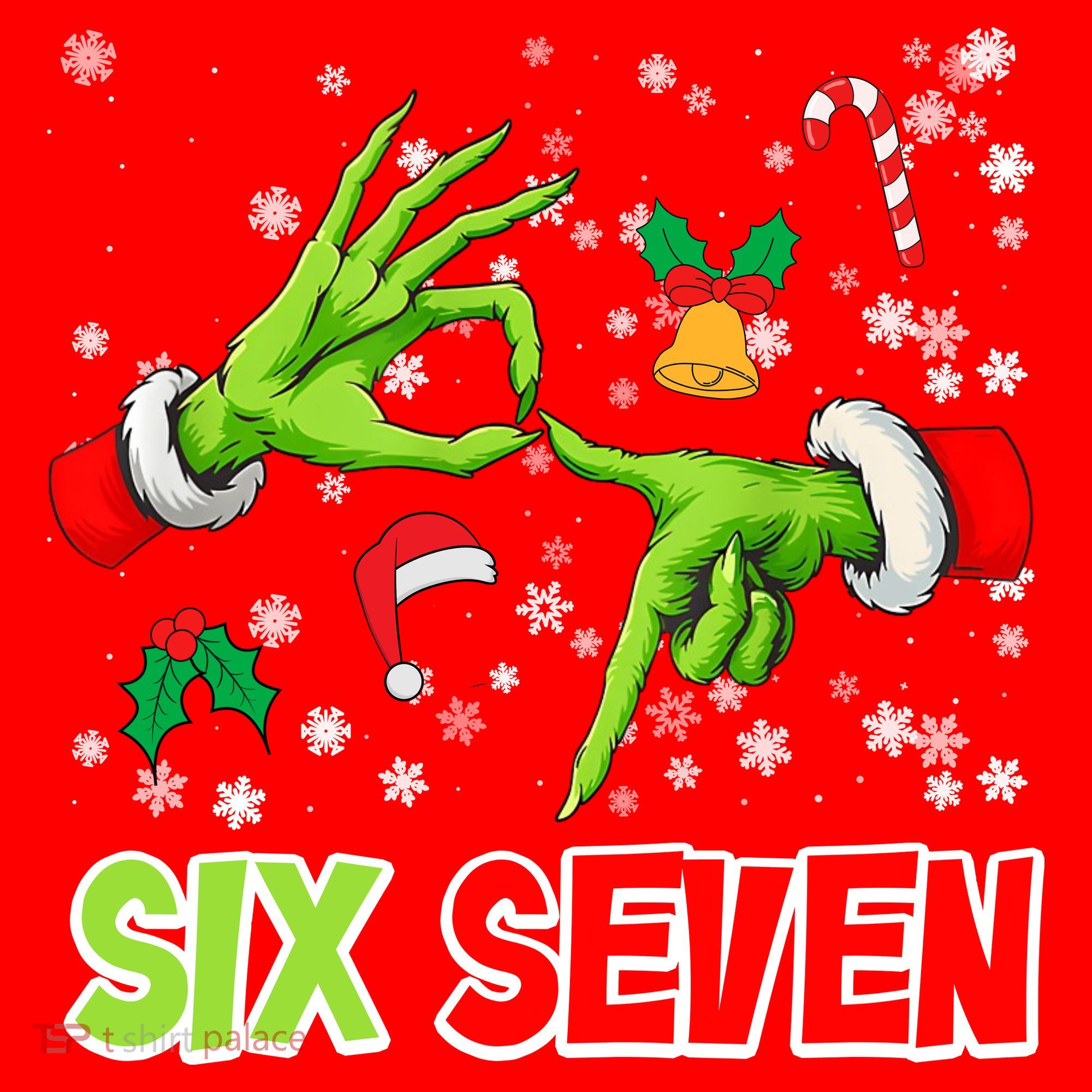 Christmas Six Seven 67 Funny Meme 6 7 Xmas Santa Hat