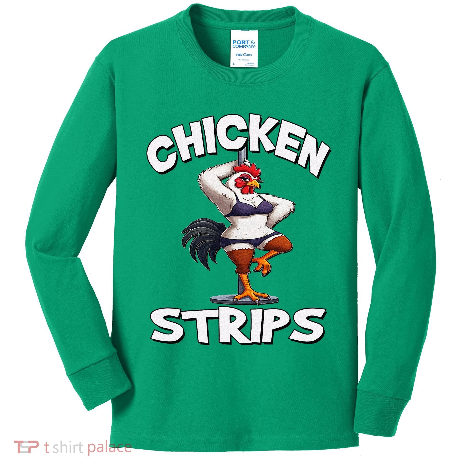 Chicken Strips Stripping Chicken Kids Long Sleeve Shirt