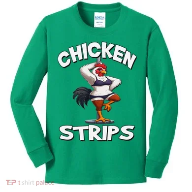 Chicken Strips Stripping Chicken Kids Long Sleeve Shirt