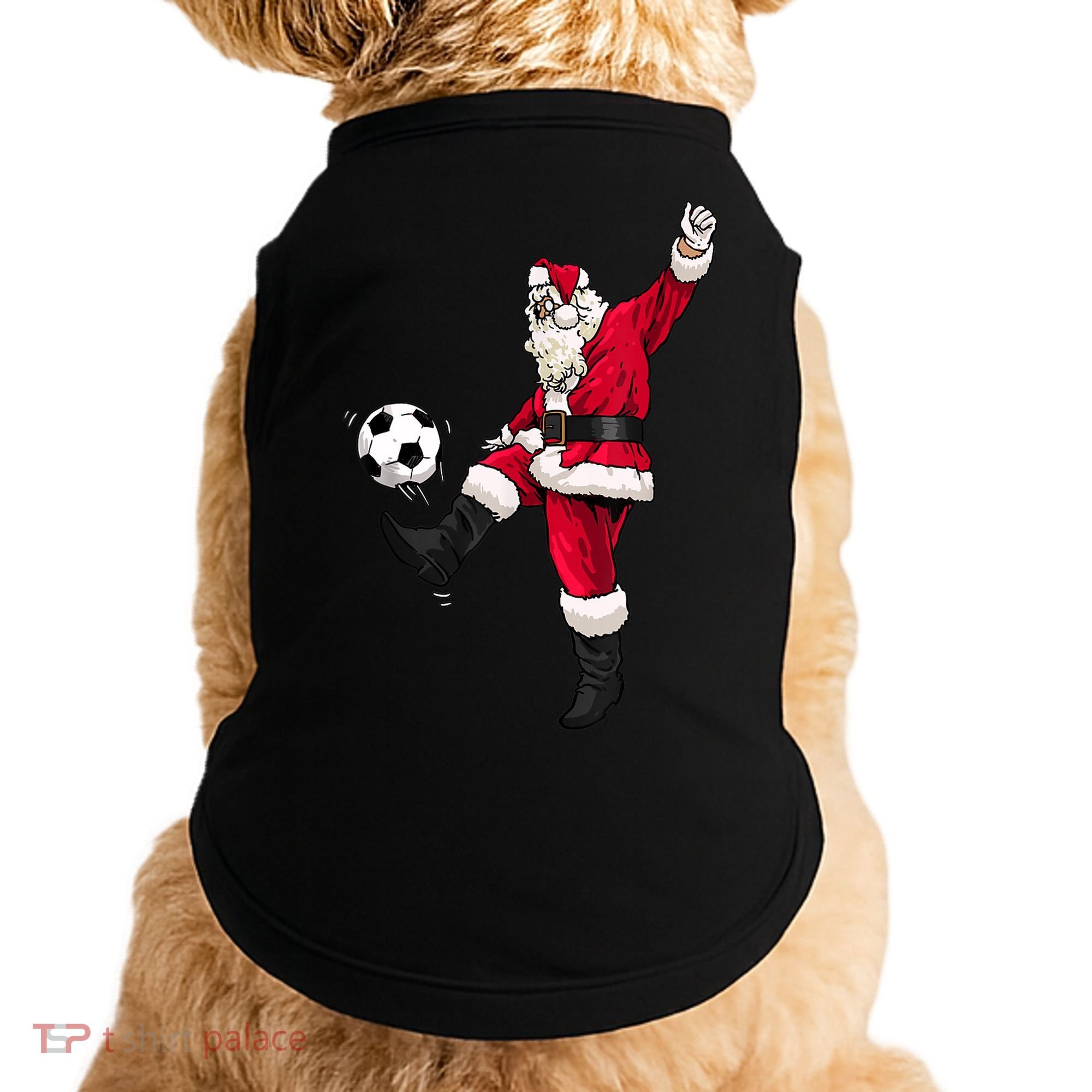Christmas Santa Soccer Shirts Soccer Lover And Santa Lover TShirt Doggie Tank