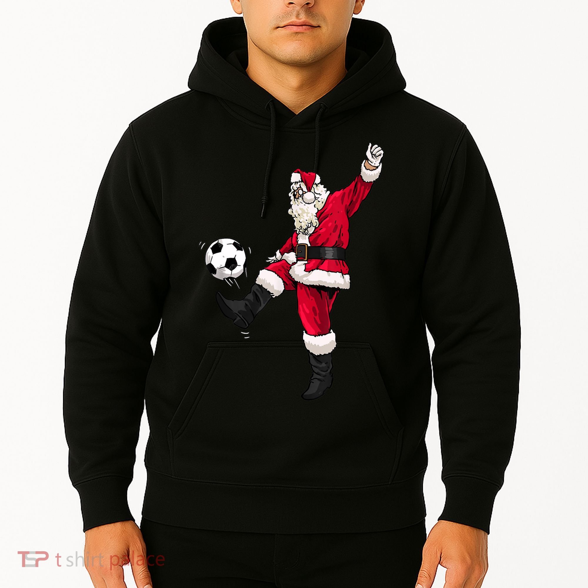 Christmas Santa Soccer Shirts Soccer Lover And Santa Lover TShirt Hoodie