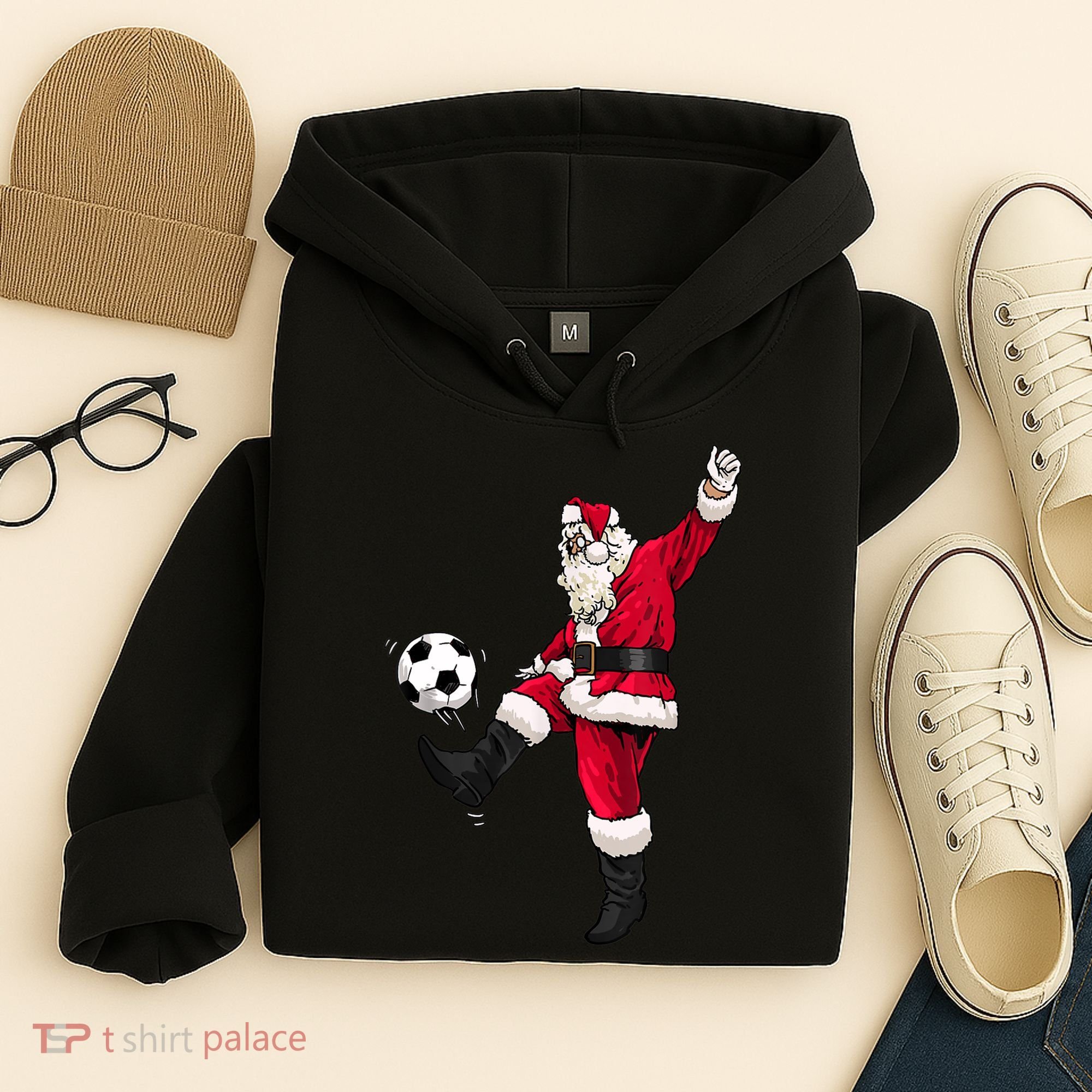 Christmas Santa Soccer Shirts Soccer Lover And Santa Lover TShirt Hoodie