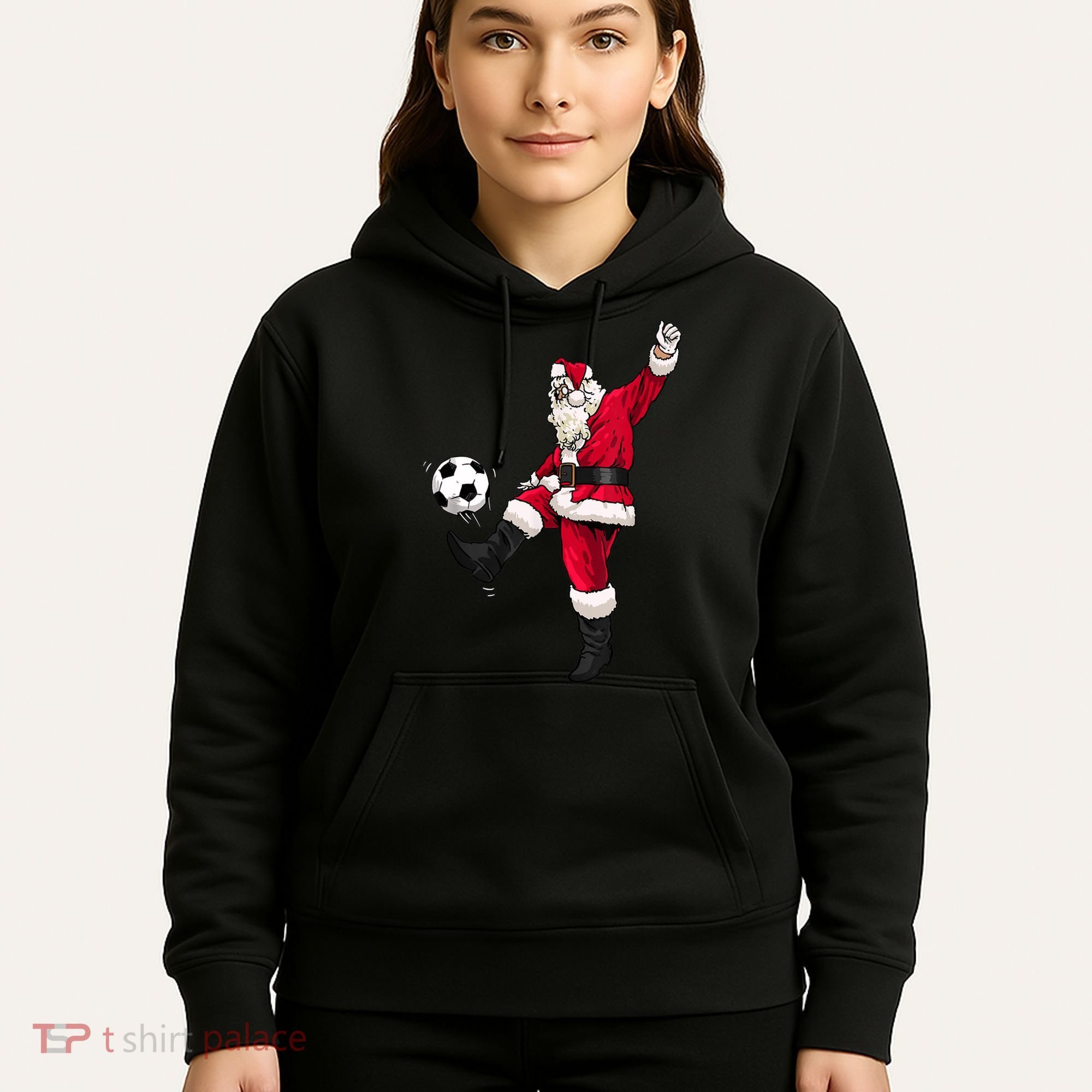 Christmas Santa Soccer Shirts Soccer Lover And Santa Lover TShirt Hoodie