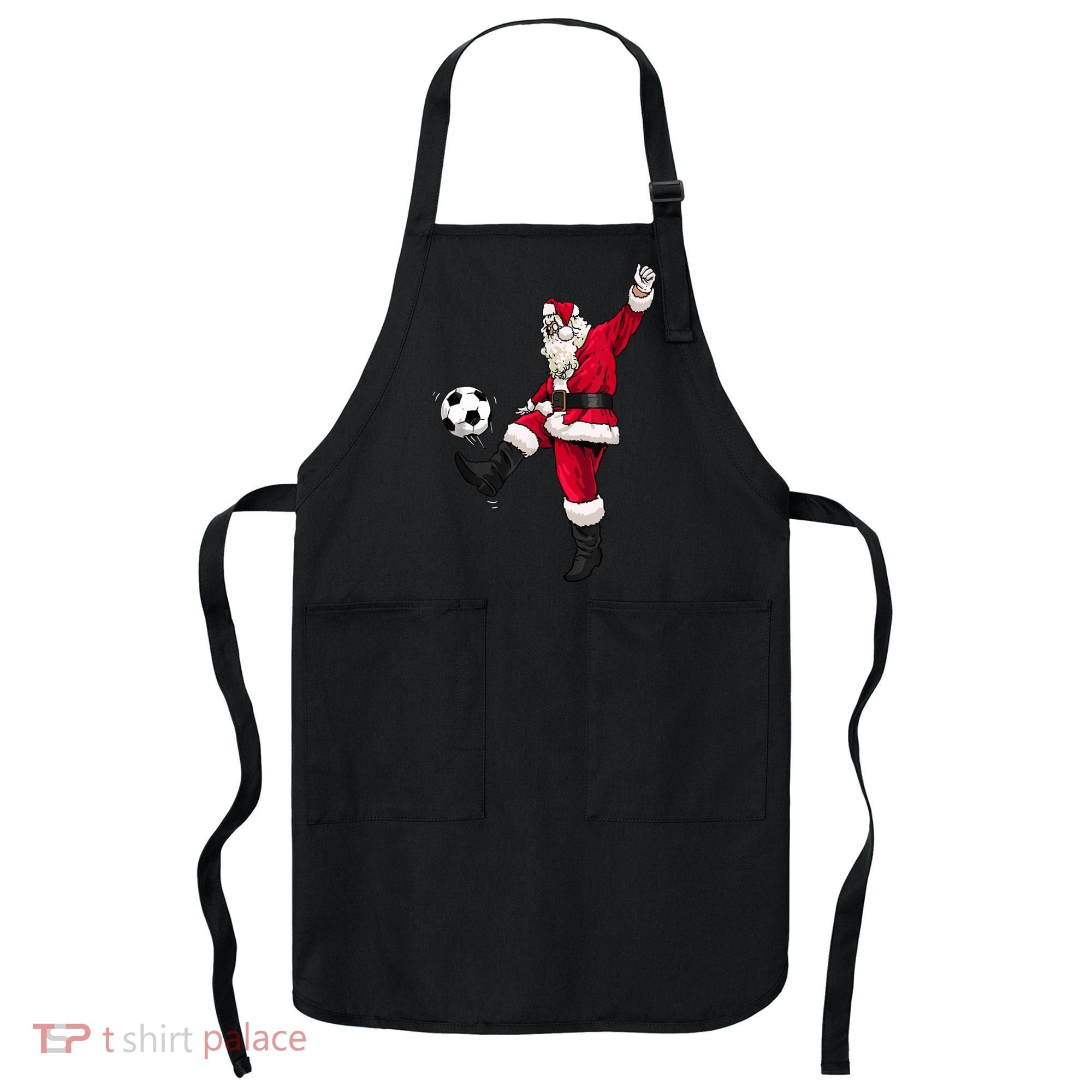 Christmas Santa Soccer Shirts Soccer Lover And Santa Lover TShirt Apron