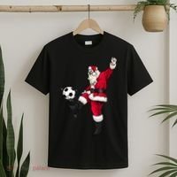 Christmas Santa Soccer Shirts Soccer Lover And Santa Lover TShirt T-Shirt thumb 2