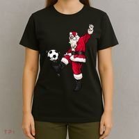 Christmas Santa Soccer Shirts Soccer Lover And Santa Lover TShirt T-Shirt thumb 4