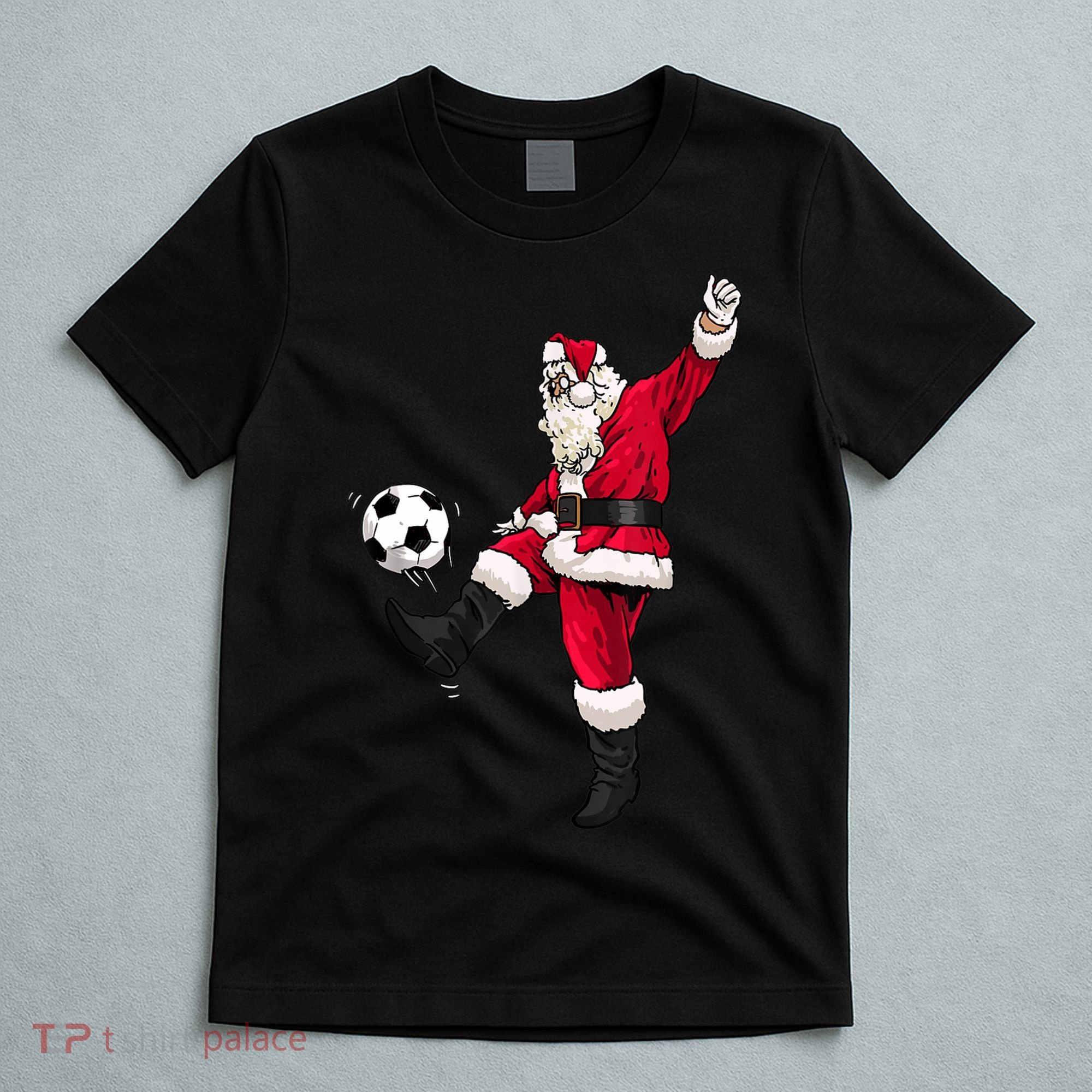 Christmas Santa Soccer Shirts Soccer Lover And Santa Lover TShirt T-Shirt