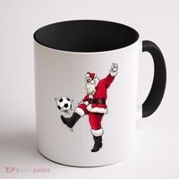 Christmas Santa Soccer Shirts Soccer Lover And Santa Lover TShirt Coffee Mug thumb 1