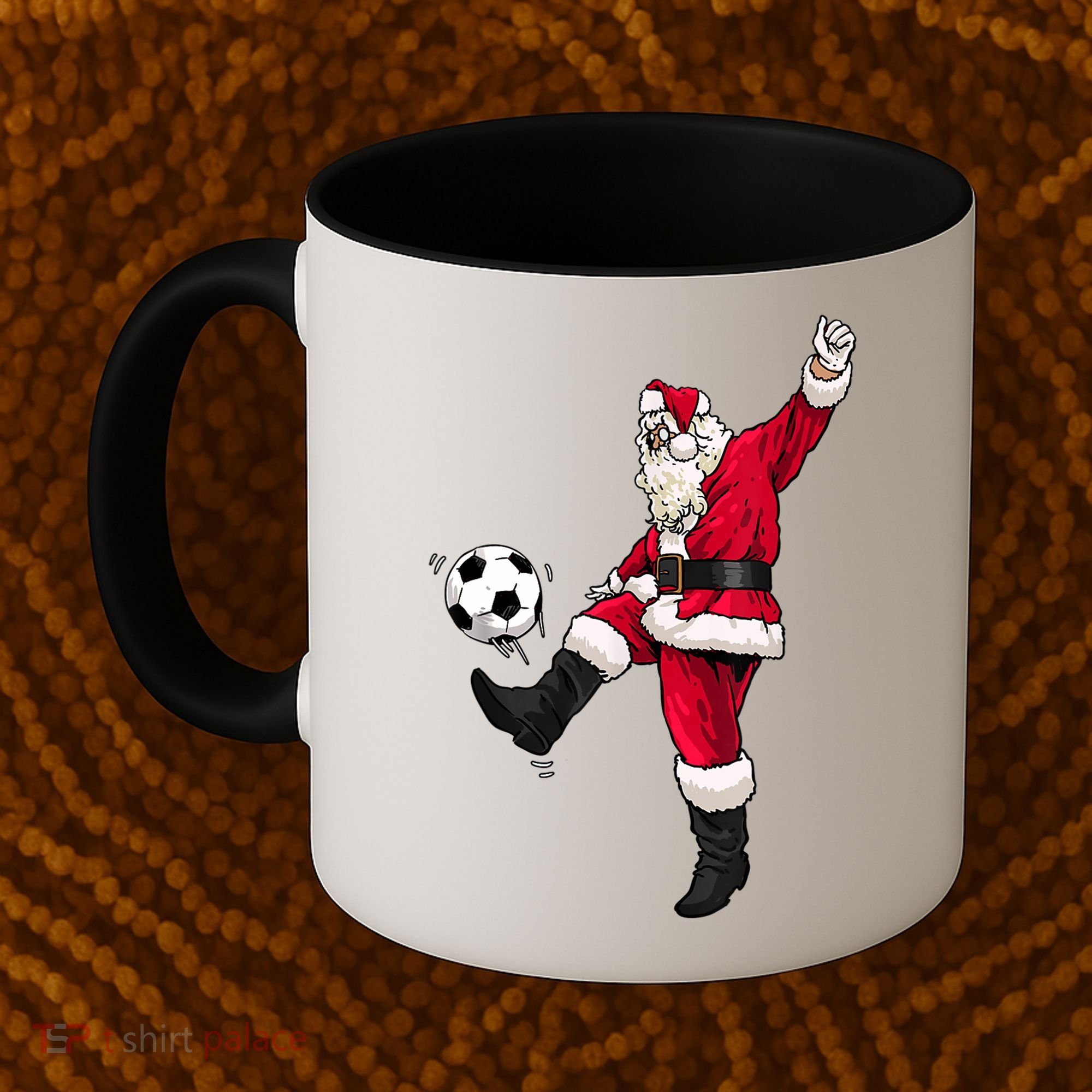 Christmas Santa Soccer Shirts Soccer Lover And Santa Lover TShirt Coffee Mug