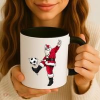 Christmas Santa Soccer Shirts Soccer Lover And Santa Lover TShirt Coffee Mug thumb 3