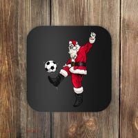 Christmas Santa Soccer Shirts Soccer Lover And Santa Lover TShirt Coaster thumb 0