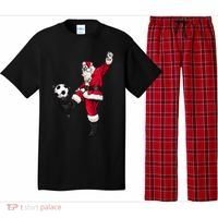 Christmas Santa Soccer Shirts Soccer Lover And Santa Lover TShirt Pajama Set thumb 0