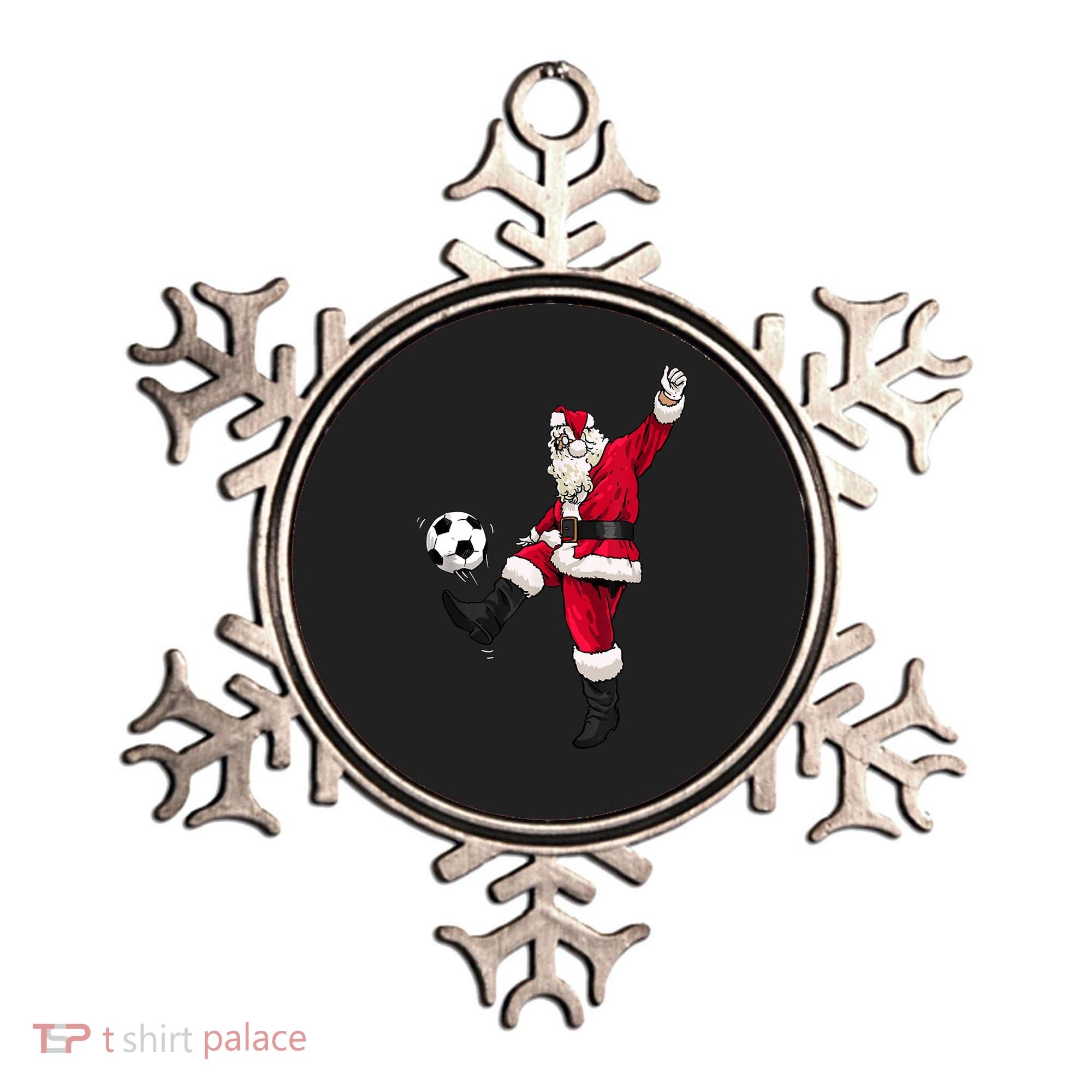 Christmas Santa Soccer Shirts Soccer Lover And Santa Lover TShirt Ornament