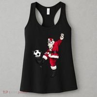 Christmas Santa Soccer Shirts Soccer Lover And Santa Lover TShirt Women's Tank Top thumb 3