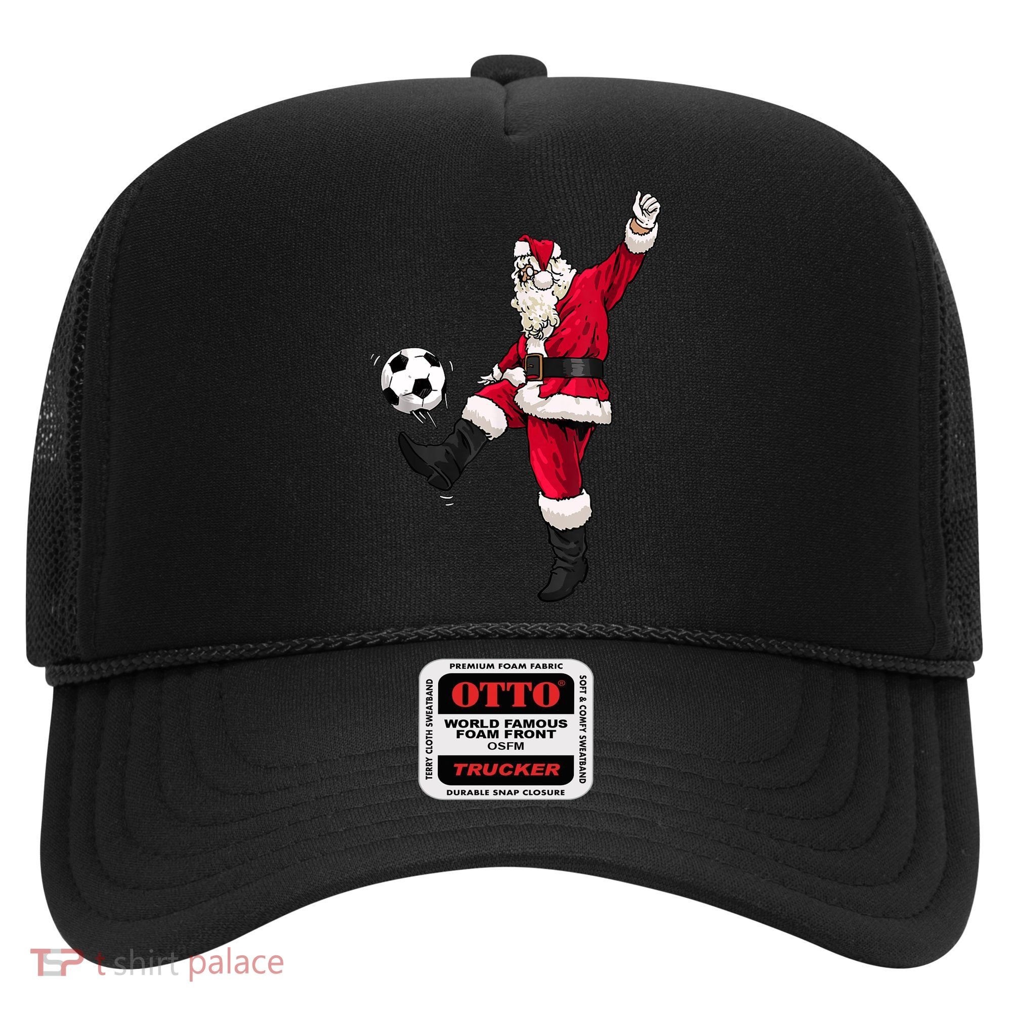 Christmas Santa Soccer Shirts Soccer Lover And Santa Lover TShirt Hat