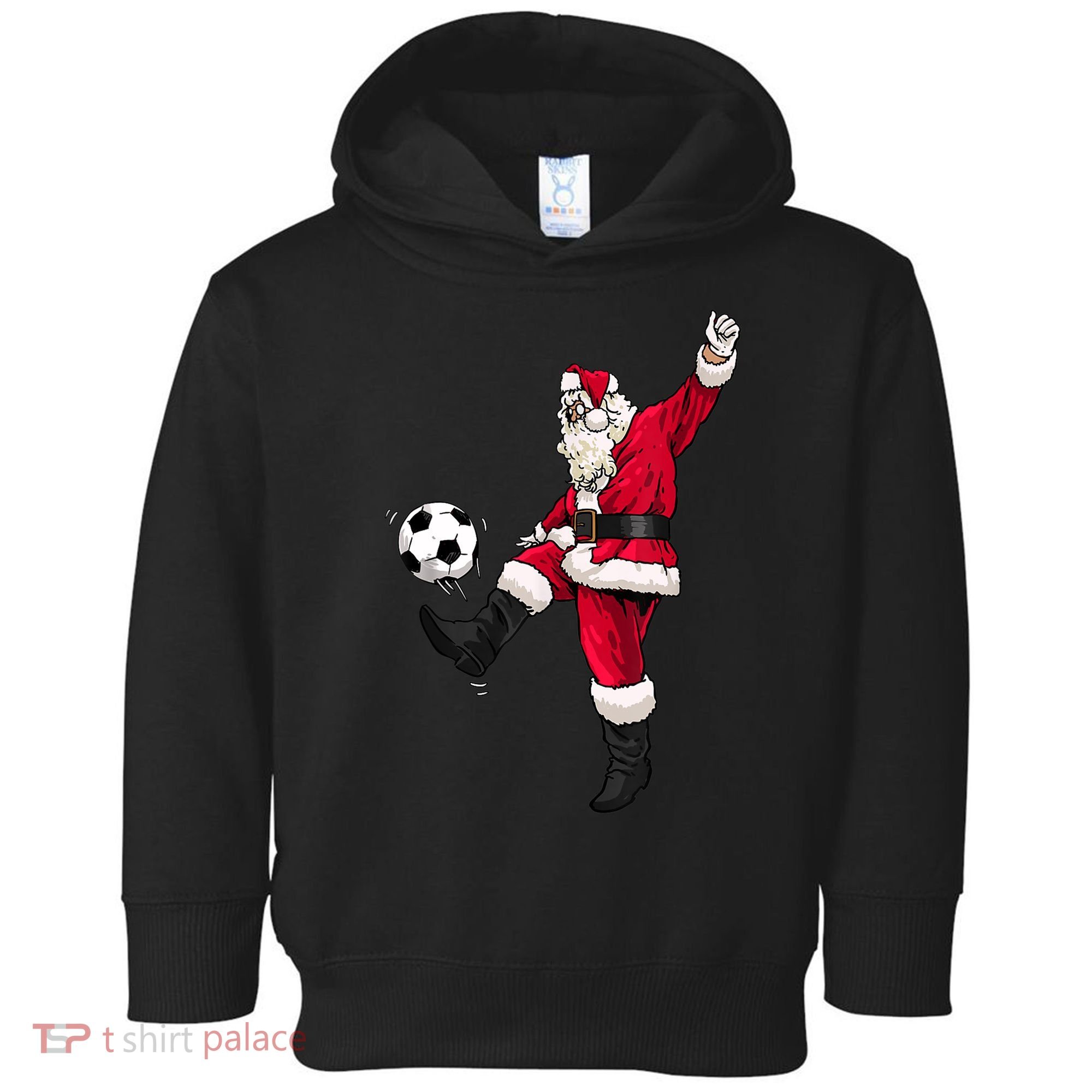 Christmas Santa Soccer Shirts Soccer Lover And Santa Lover TShirt Toddler Hoodie