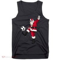 Christmas Santa Soccer Shirts Soccer Lover And Santa Lover TShirt Tank Top thumb 0