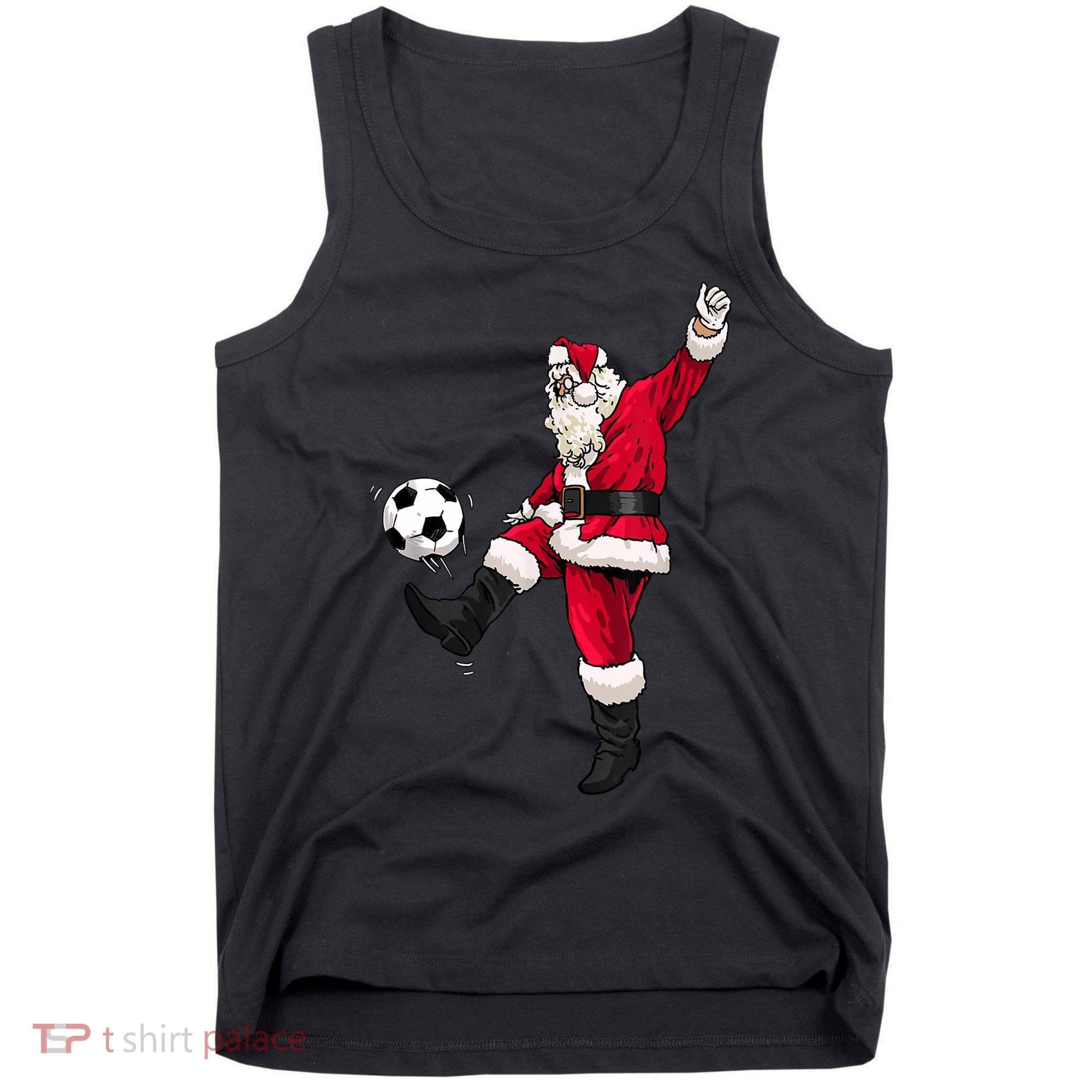 Christmas Santa Soccer Shirts Soccer Lover And Santa Lover TShirt Tank Top