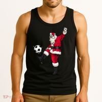 Christmas Santa Soccer Shirts Soccer Lover And Santa Lover TShirt Tank Top thumb 3