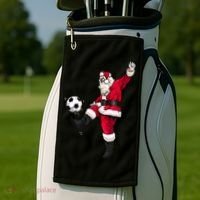 Christmas Santa Soccer Shirts Soccer Lover And Santa Lover TShirt Golf Towel thumb 2