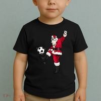 Christmas Santa Soccer Shirts Soccer Lover And Santa Lover TShirt Toddler T-Shirt thumb 2
