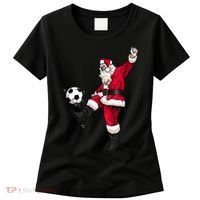 Christmas Santa Soccer Shirts Soccer Lover And Santa Lover TShirt Women's T-Shirt thumb 0
