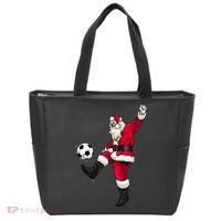 Christmas Santa Soccer Shirts Soccer Lover And Santa Lover TShirt Tote Bag thumb 0