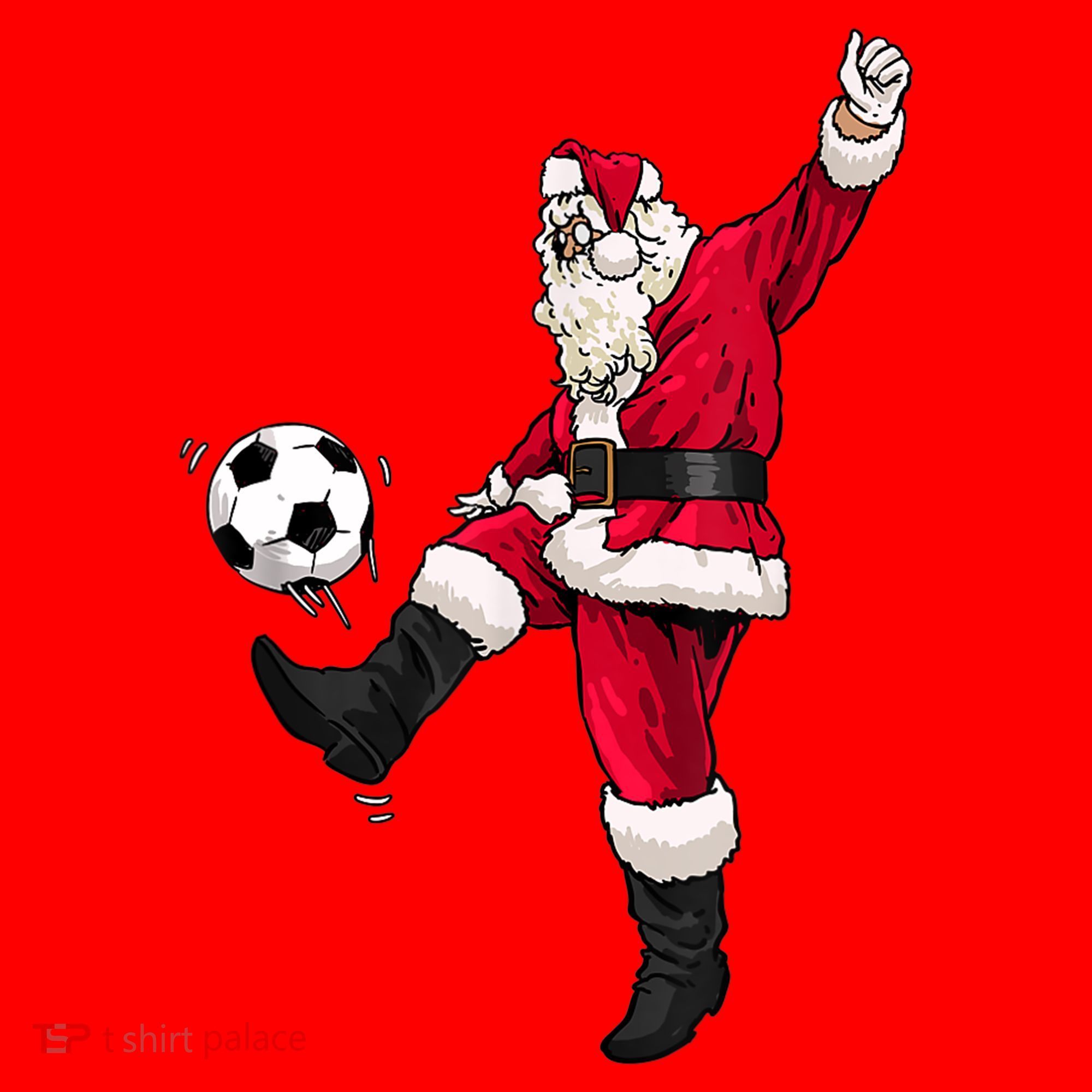Christmas Santa Soccer Shirts Soccer Lover And Santa Lover TShirt Santa Hat