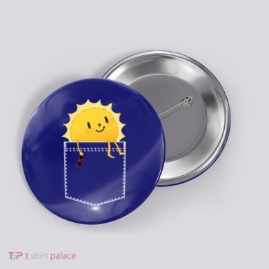 Cool Sunshine Sunny Pocket Design Button