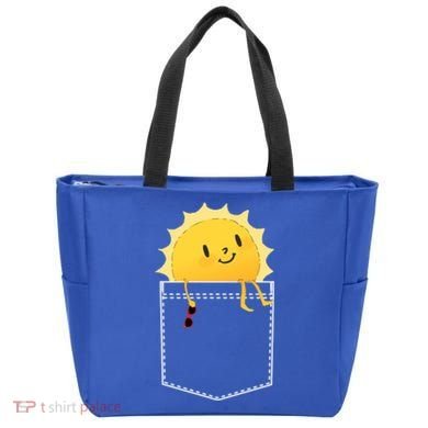 Cool Sunshine Sunny Pocket Design Tote Bag