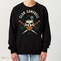 Campbell Surname Scottish Clan Skull Tam Dirks Tartan Badge Women's Sweatshirt thumb 0