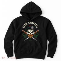 Campbell Surname Scottish Clan Skull Tam Dirks Tartan Badge Hoodie thumb 0