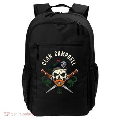 Campbell Surname Scottish Clan Skull Tam Dirks Tartan Badge Backpack