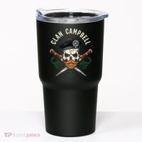 Campbell Surname Scottish Clan Skull Tam Dirks Tartan Badge Tumbler thumb 0