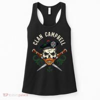 Campbell Surname Scottish Clan Skull Tam Dirks Tartan Badge Women's Tank Top thumb 0