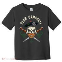 Campbell Surname Scottish Clan Skull Tam Dirks Tartan Badge Toddler T-Shirt thumb 0
