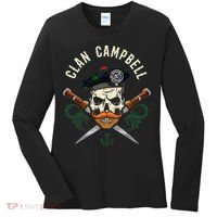 Campbell Surname Scottish Clan Skull Tam Dirks Tartan Badge Women's Long Sleeve Shirt thumb 0