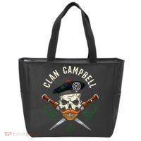 Campbell Surname Scottish Clan Skull Tam Dirks Tartan Badge Tote Bag thumb 0